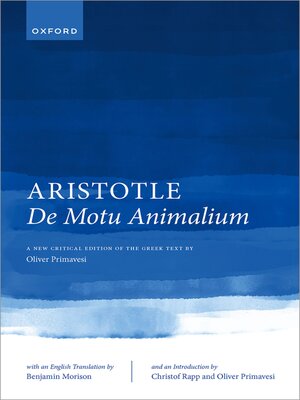 cover image of Aristotle, De motu animalium